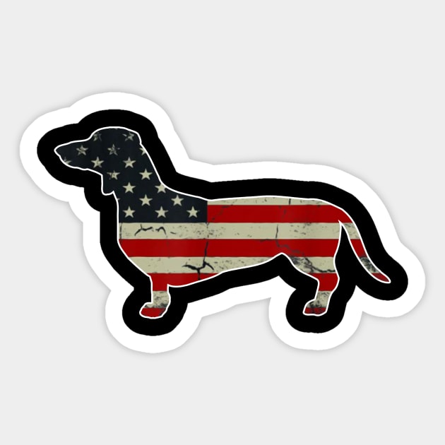 Patriotic Dachshund American Flag 4th Of July Gift Sticker by Kaileymahoney